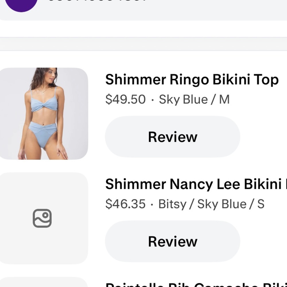 l*space Shimmer Ringo Bikini Top & Shimmer Nancy Lee Bikini Bottom in Sky Blue